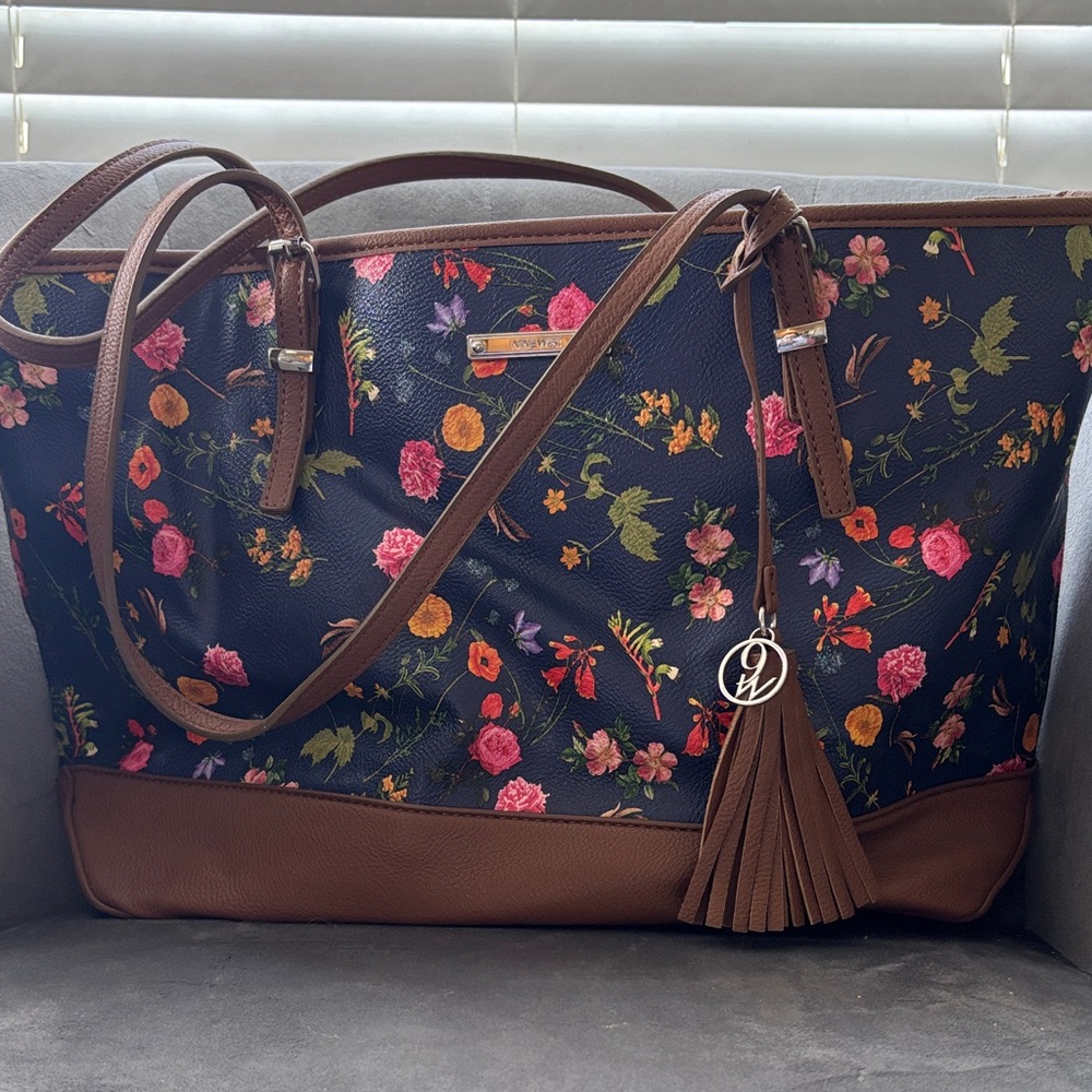 EUC Ninewest Floral Brown Women's Bag